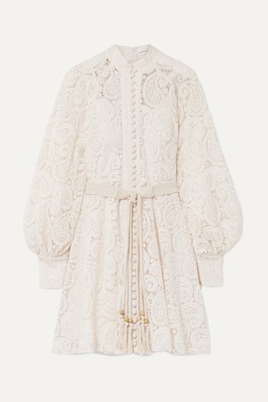 Zimmermann | Amari guipure lace mini dress | NET-A-PORTER.COM