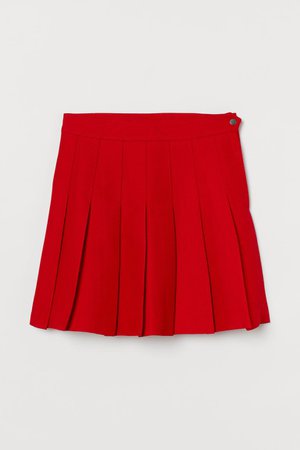 Pleated Skirt - Red - Ladies | H&M US