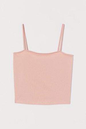 Cropped Jersey Camisole Top - Powder pink - Ladies | H&M CA