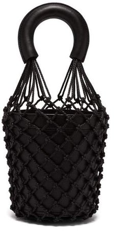 Moreau Macrame And Leather Bucket Bag - Womens - Black