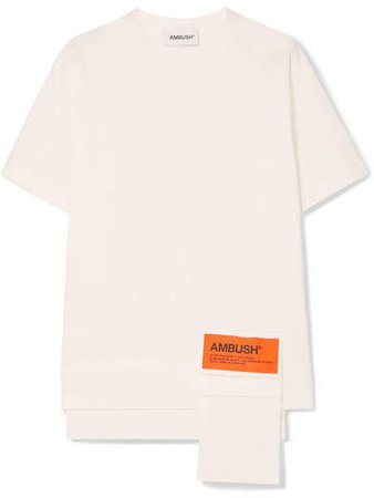Convertible Printed Cotton-jersey T-shirt - White