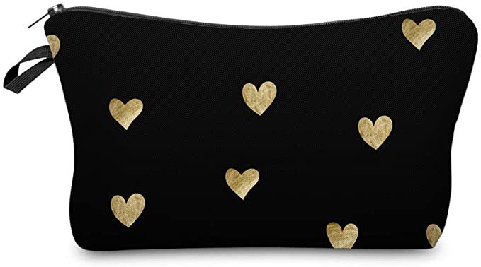 Cosmetic Bag for Women,Loomiloo Adorable Roomy Makeup Bags Travel Waterproof Toiletry Bag Accessories Organizer Liama Gifts (Hearts 51356)