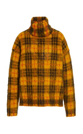 Tartan Mohair-Blend Turtleneck Sweater By Monse | Moda Operandi