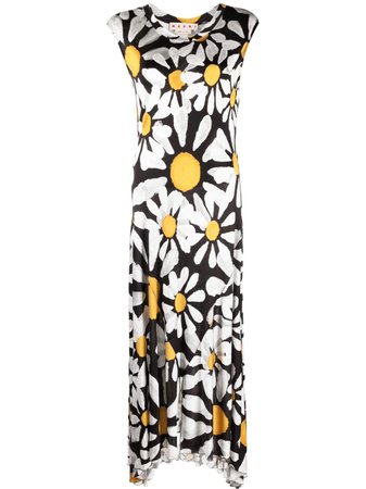 Marni floral-print Midi Dress - Farfetch
