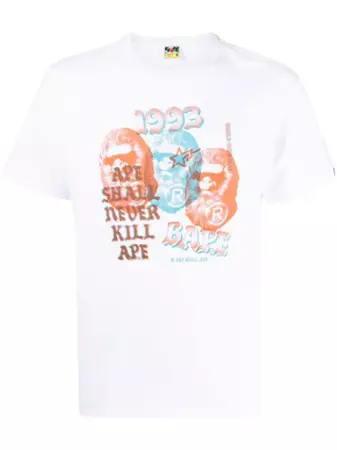 A BATHING APE® Pigment Three Ape Head T-shirt - Farfetch