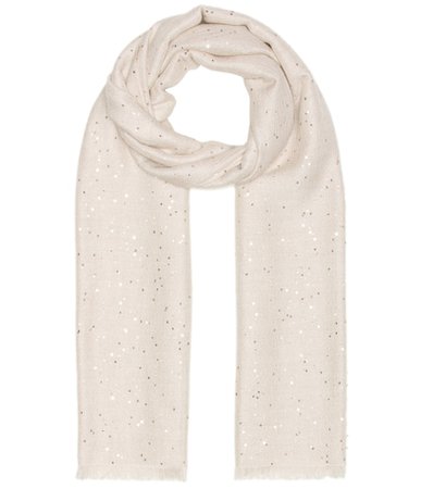 Sequined silk and cashmere scarf