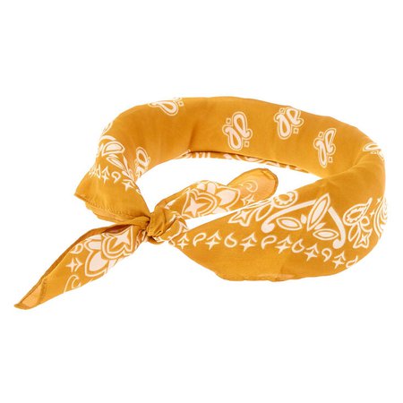 Silky Paisley Bandana Headwrap - Mustard | Claire's US