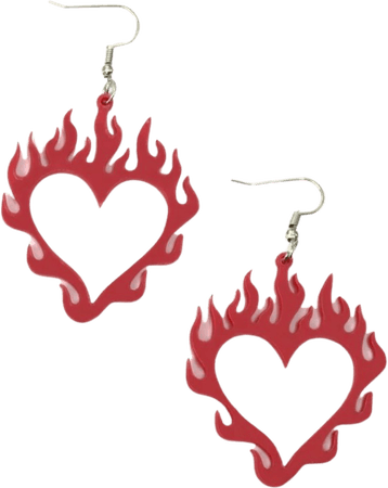 Flame heart earrings