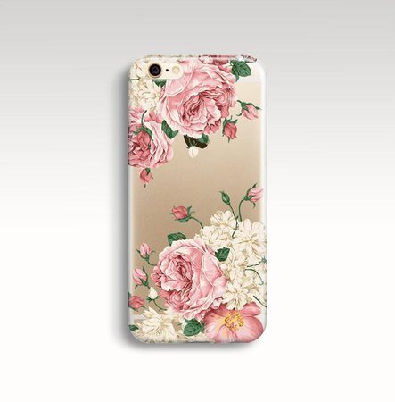 iPhone 7 Case Plus Roses iPhone 6 s cas en caoutchouc clair | Etsy