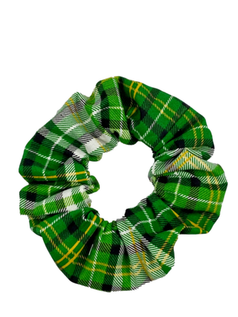 green plaid scrunchie