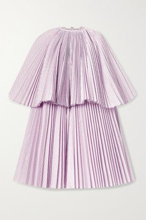 Pushbutton | Layered pleated checked cotton-blend poplin mini dress | NET-A-PORTER.COM