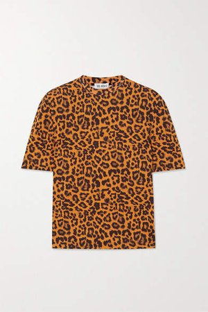 The Bella Leopard-print Cotton-jersey T-shirt - Black