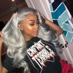 Pinterest - Hairspiration! Want this look? Shop Rated Bougie Hair Co. One of our many #8A #hair #extensions | Blonde Sew in Weave Wigs & Gray Sew in Weave