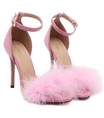 Pink Feather Heels