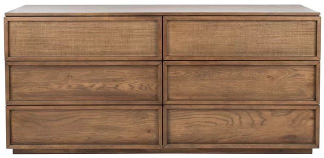 RUSTIC UNION Imogen Wood 6 Drawer Double Dresser
