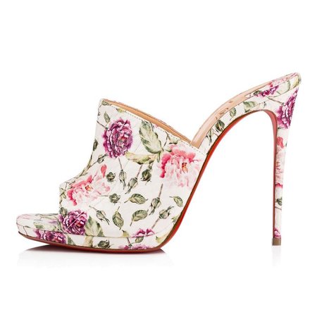 floral mules louboutin shoes