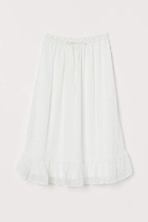 Ruffled Skirt - White