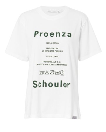 Care Label White Graphic Tee Shirt | Proenza Schouler PSWL