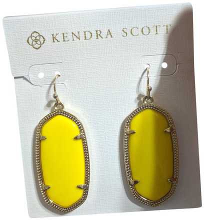 Kendra Scott Yellow New Elle Gold Statement Drop Earrings - Tradesy