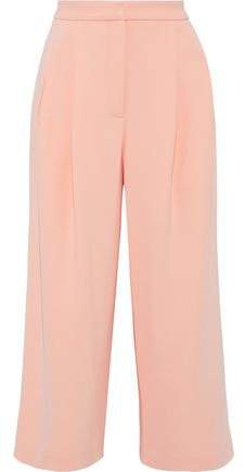 Cropped Pleated Stretch-cady Culottes