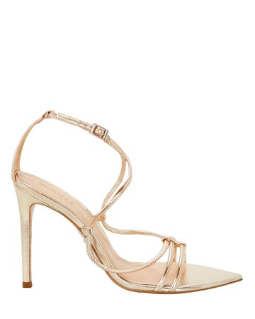 Evellyn Strappy Gold Leather Sandals