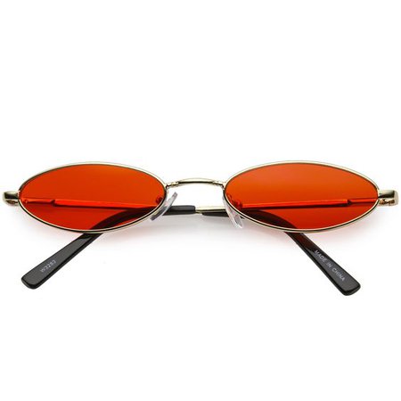 *clipped by @luci-her* Slim Retro Throwback 1990's Color Tone Oval Sunglasses C722