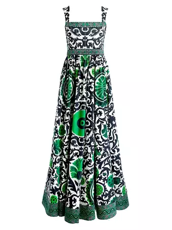 Shop Alice + Olivia Guinevere Floral Damask Bustier Maxi Dress | Saks Fifth Avenue