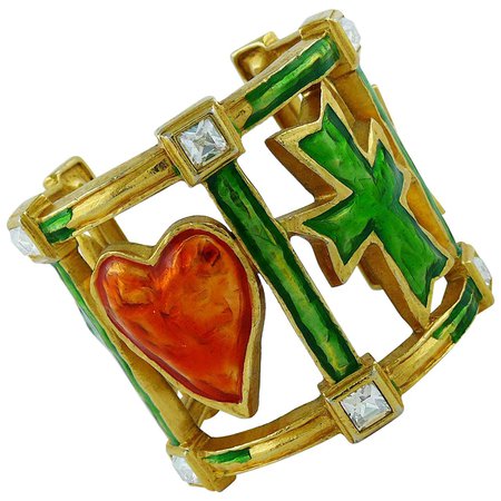 Christian Lacroix Vintage Iconic Cuff Bracelet For Sale at 1stDibs