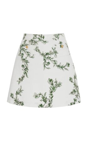 Printed Cotton-Gabardine Mini Skirt By Giambattista Valli | Moda Operandi