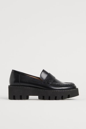 Chunky loafers i läder - Svart - DAM | H&M SE