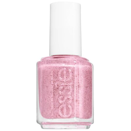beat of the moment - sparkling rose pink glitter nail polish - essie