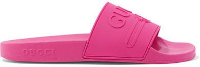 Pursuit Logo-embossed Rubber Slides - Pink