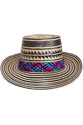Kumi pompom-embellished woven straw sunhat | YOSUZI | Sale up to 70% off | THE OUTNET