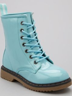 Baby blue combat boots
