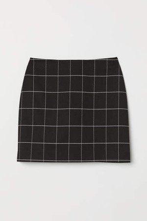 Checked Skirt - Black