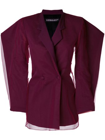 Y/PROJECT Purple wool-blend tulle dress jacket