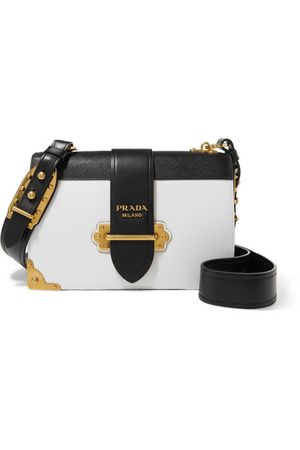 Prada | Cahier large two-tone leather shoulder bag | NET-A-PORTER.COM