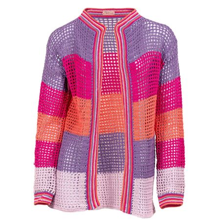 Lilac Crochet Cardigan - Pink & Purple | Tricult | Wolf & Badger
