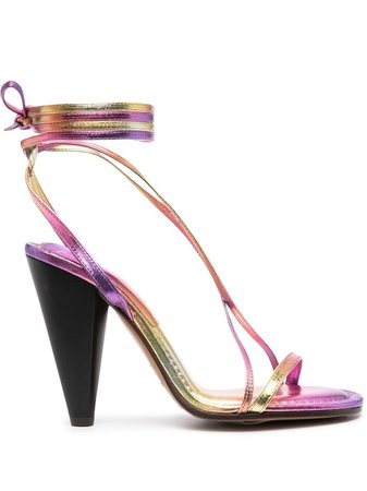 Isabel Marant Aliza metallic-effect tapered-heel Sandals - Farfetch