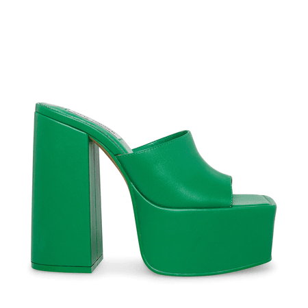 TRIXIE GREEN LEATHER heels $168