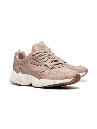 Adidas nude Falcon low top leather sneakers