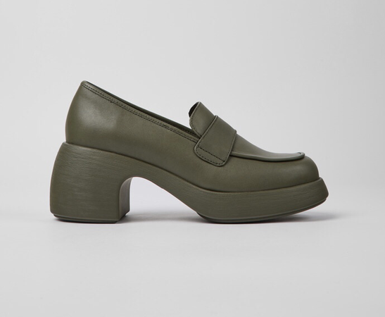 Thelma Forest Green Camper Loafers