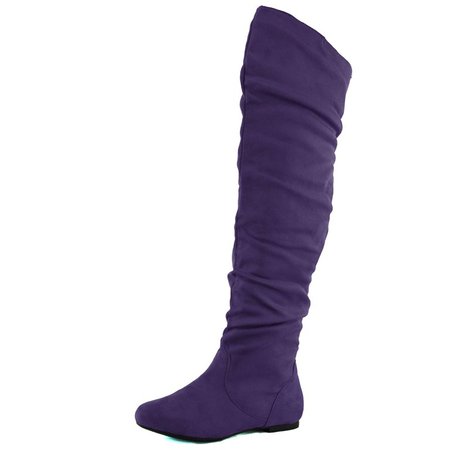 DailyShoes Vickie-Hi Over the Knee Thigh High Boots, Purple, 5.5 B(M) US - Walmart.com