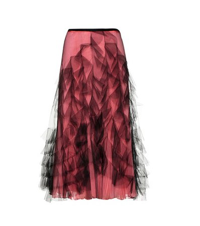 Tulle and silk skirt