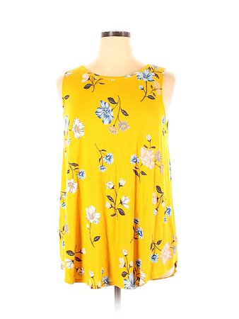 Old Navy Floral Yellow Sleeveless Top Size XL - 44% off | thredUP