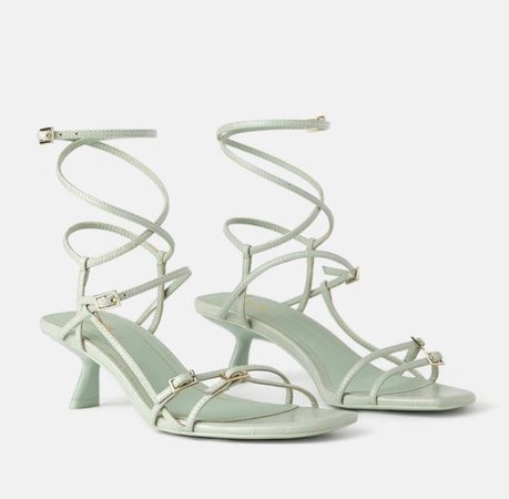 green heel sandles