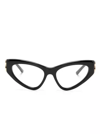 Balenciaga Eyewear logo-plaque cat-eye Frame Glasses - Farfetch