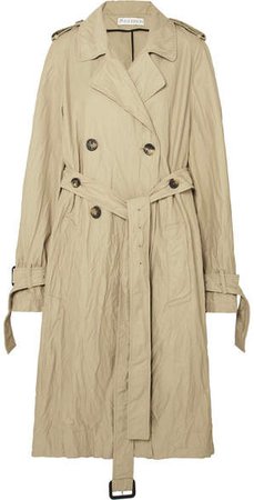 Crinkled-twill Trench Coat - Beige