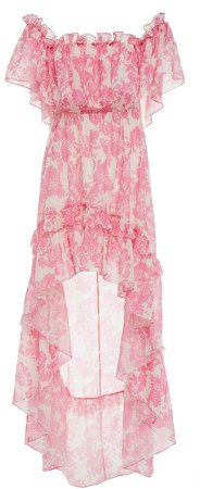 Alexia High-Low Floral-Print Cotton And Silk-Blend Dress
