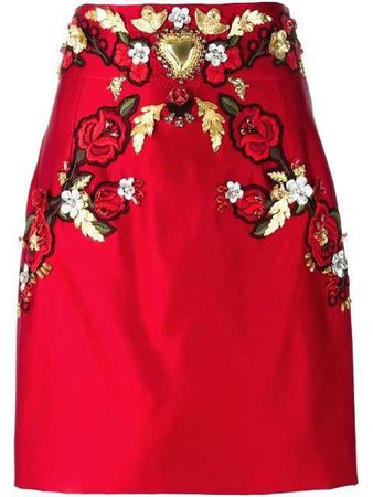 DOLCE & GABBANA 'Sacred Heart' embellished skirt